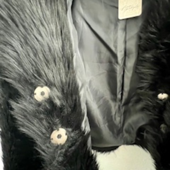 Free People All Night Faux Fur Jacket in Black, Women’s Size Medium NWT - Picture 8 of 14